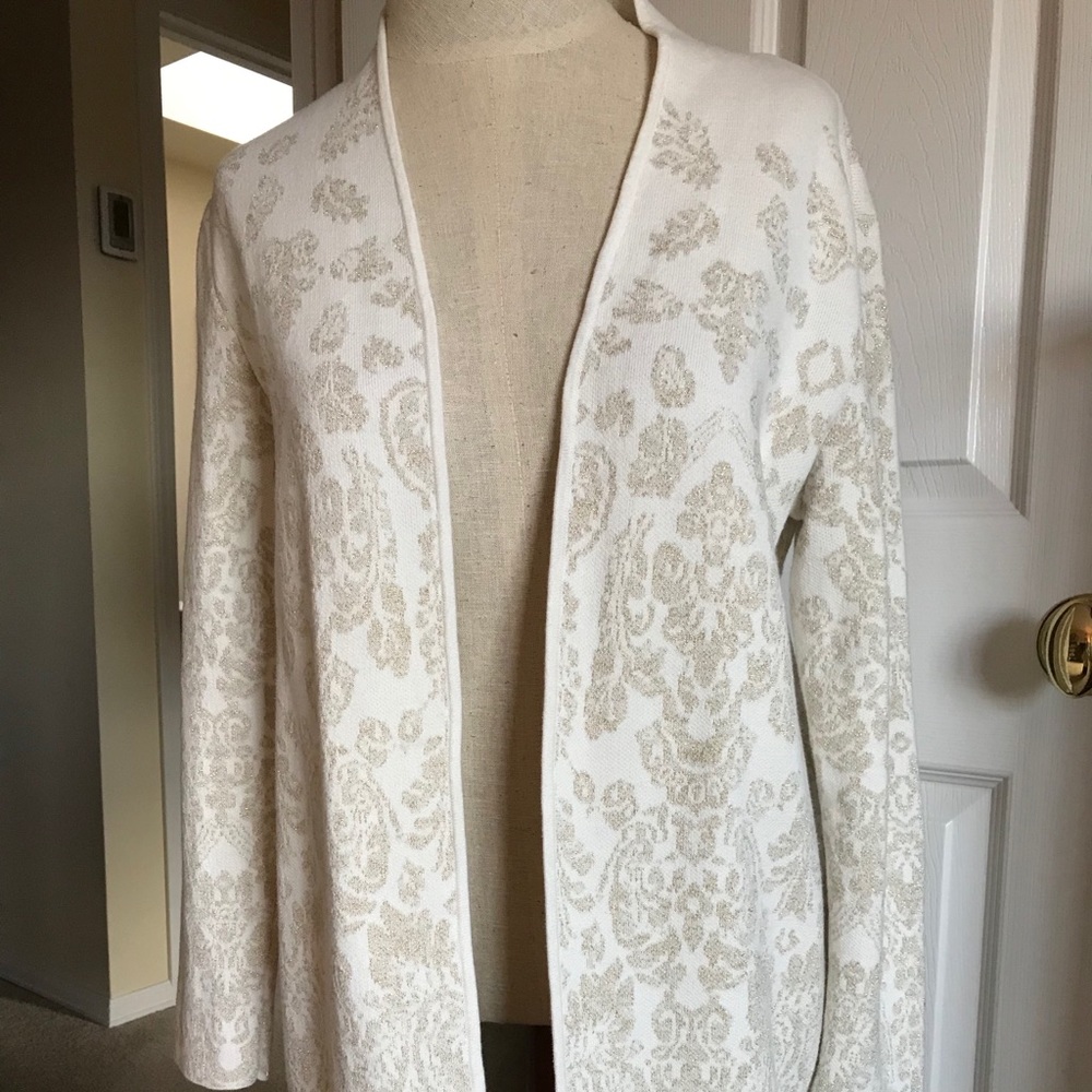 Chico’s Mid-Weight Cardigan with Metallic Accents